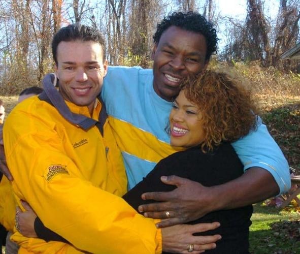 Wayne Huffman with the Turner family in Fairmont, 2007